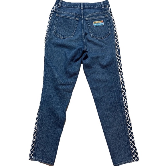 Vintage 90s Anti-Basic Daily Jeans Size 9/10 Women High Waist Net Side Y2K - Picture 2 of 9